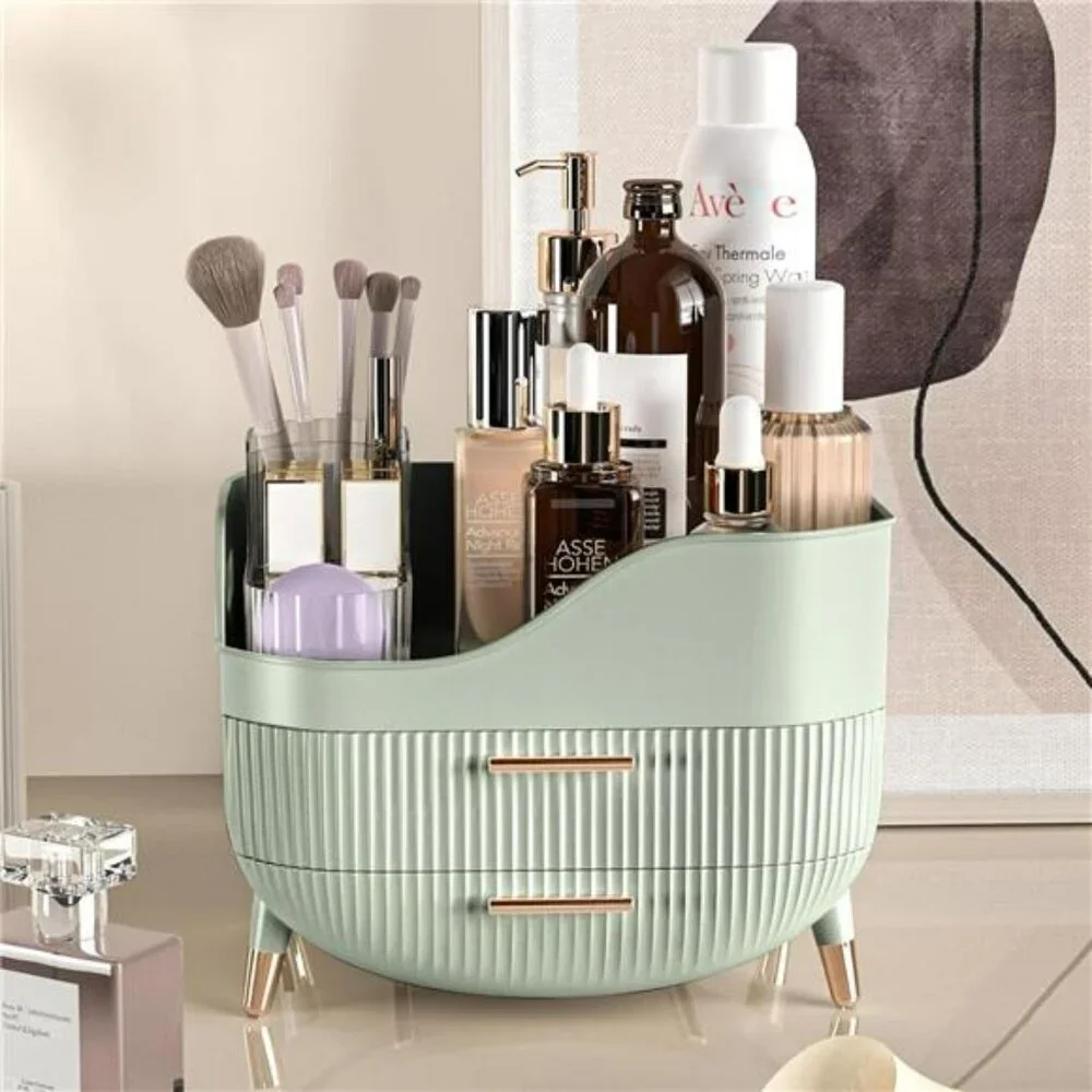 Makeup organizer with drawers large cosmetic storage box skincare vanity case